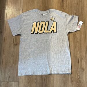 New Orleans Saints NOLA T Shirt Large Gray NFL Team Apparel NWT